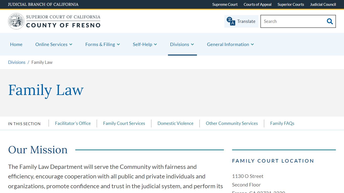 Family Law | Superior Court of California | County of Fresno